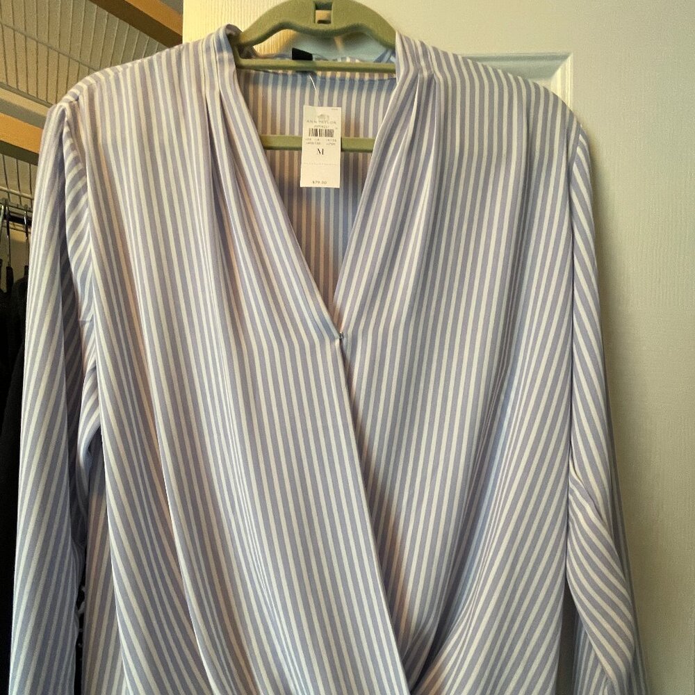 NEW NWT Ann Taylor Wrap Blouse- M Medium